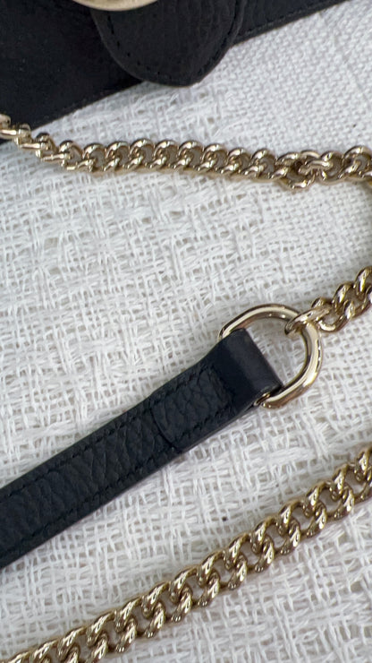 Gucci Black Interlocking Chain Bag GHW