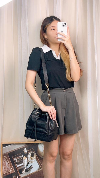 Chanel Black Caviar Vintage Drawstring Bucket Bag (GHW)