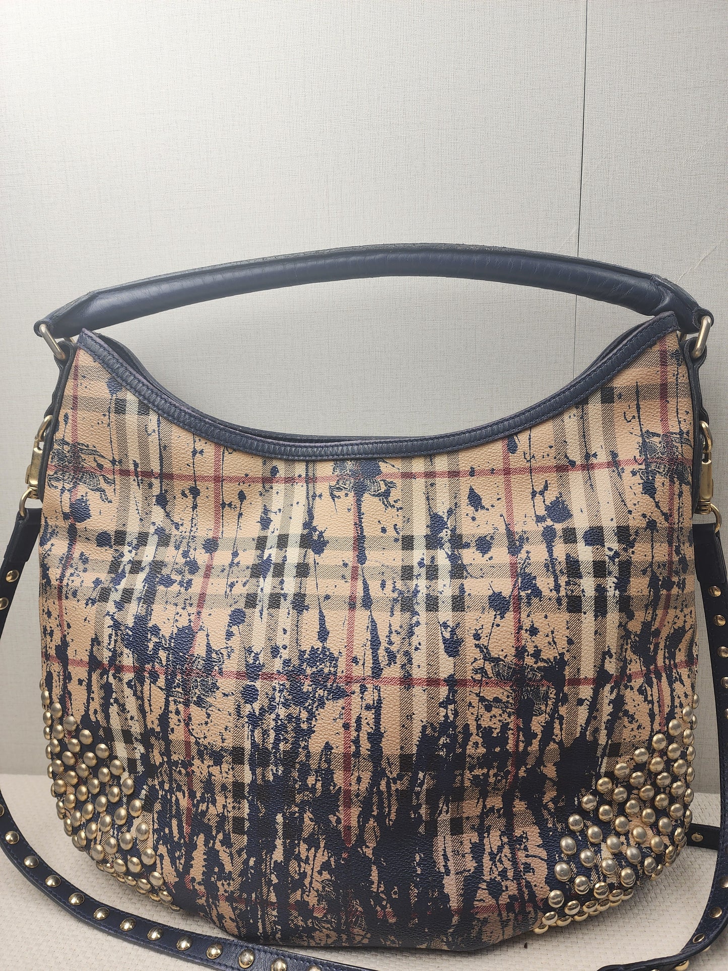 Burberry Haymarket Check Splash Studded Canterbury Tote