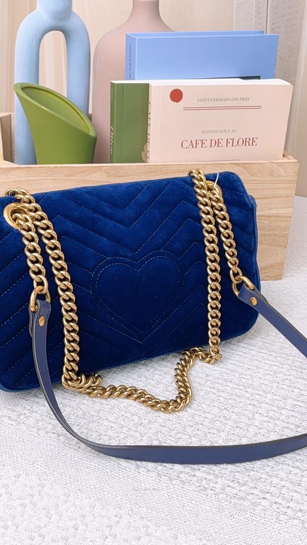 Gucci Blue Velvet Small Marmont Bag