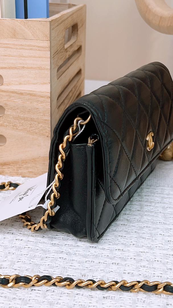 Chanel Black Mini Pearl Crush Woc (GHW)