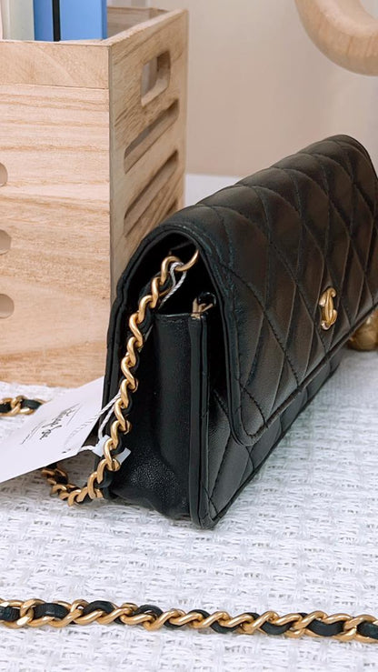 Chanel Black Mini Pearl Crush Woc (GHW)