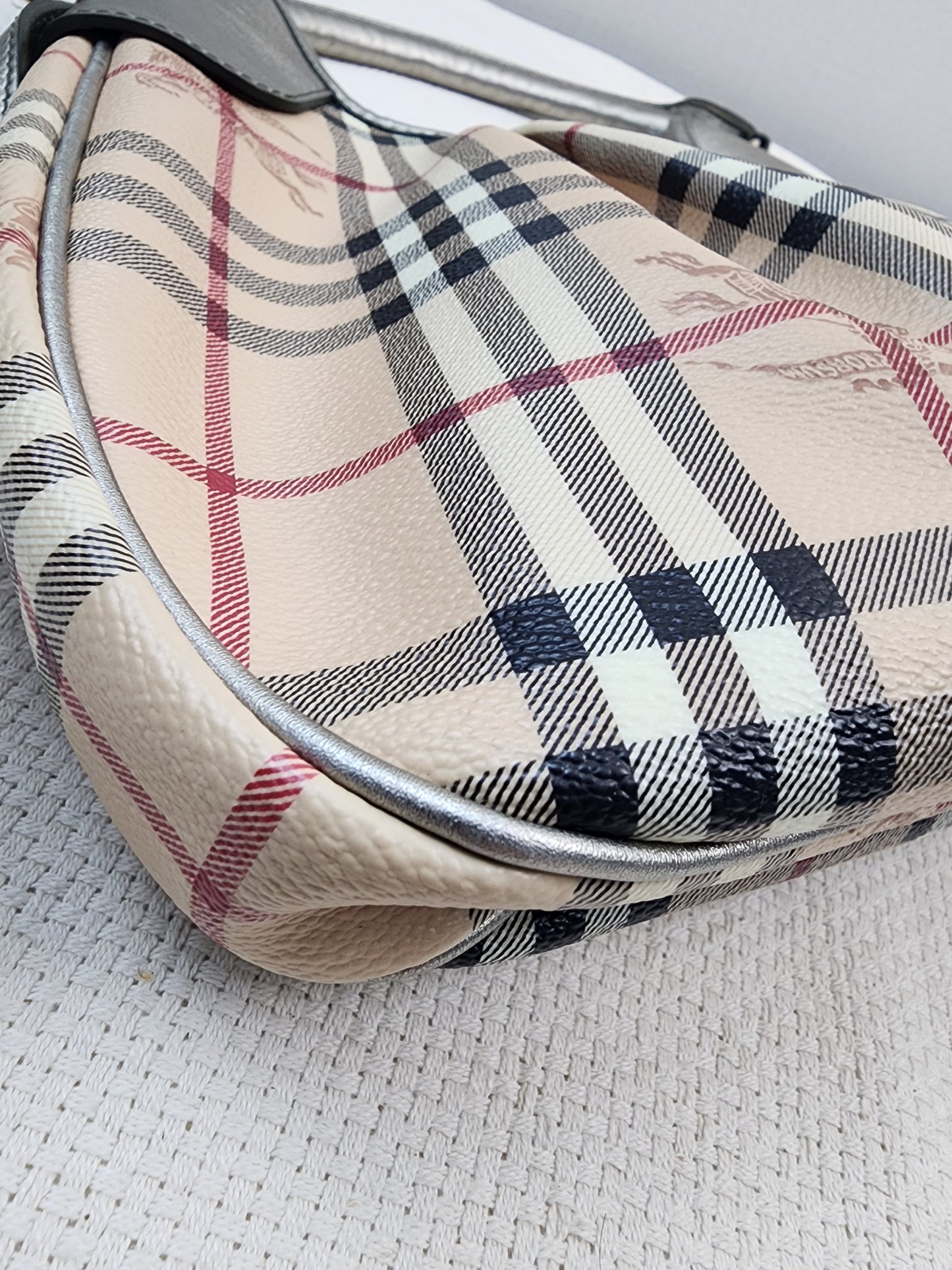 Burberry Beige Haymarket Check Shoulder Bag