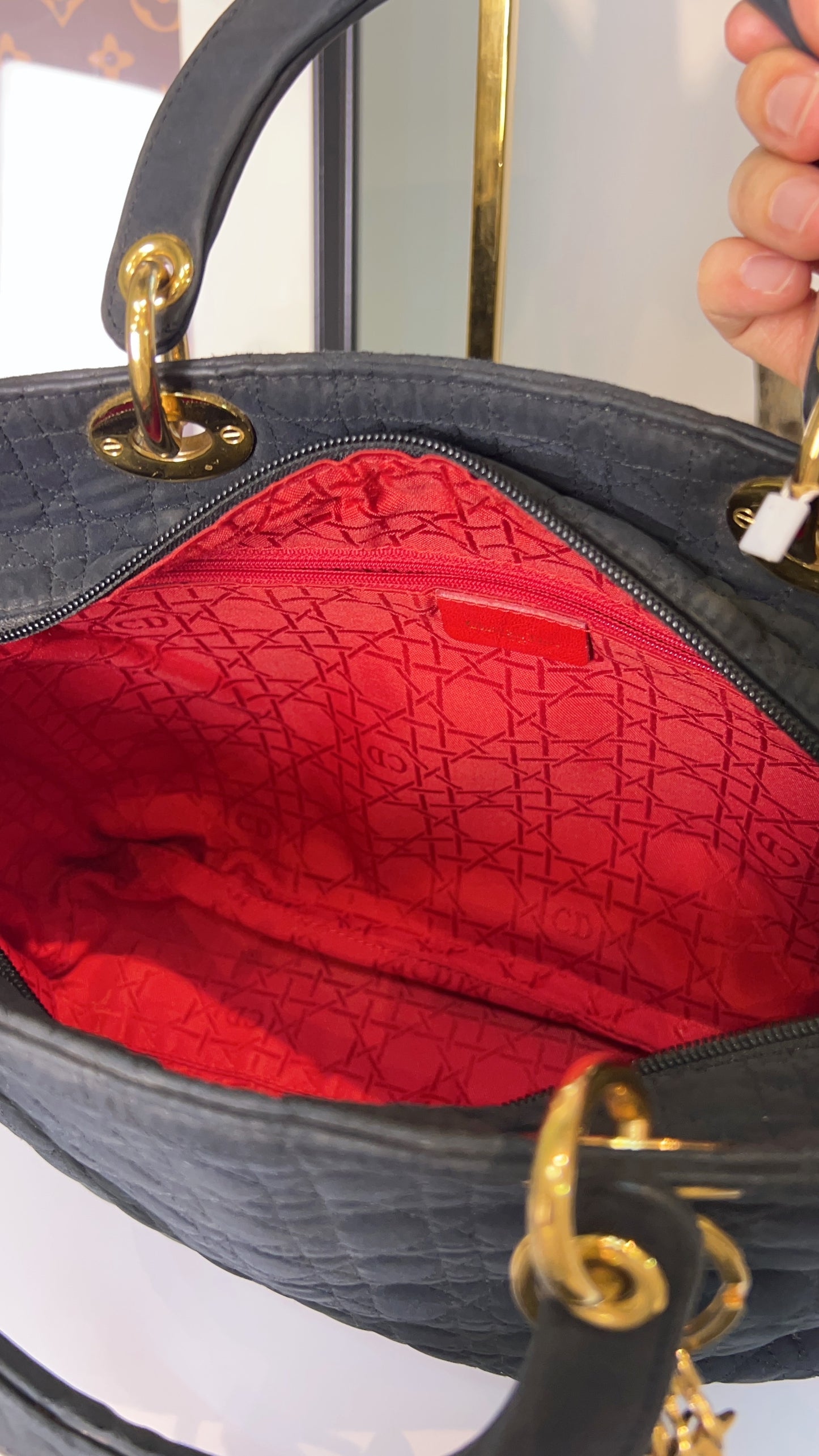 Dior Black Canvas Vintage Lady Dior