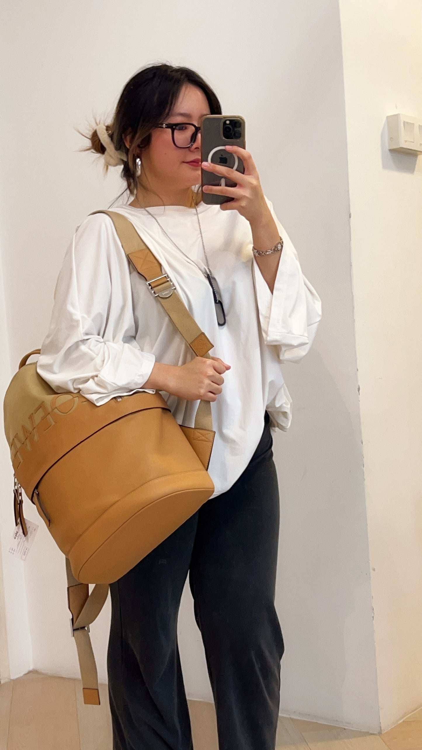 Loewe Beige Canvas Backpack