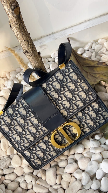 Dior Navy Oblique Montaigne 30 GHW