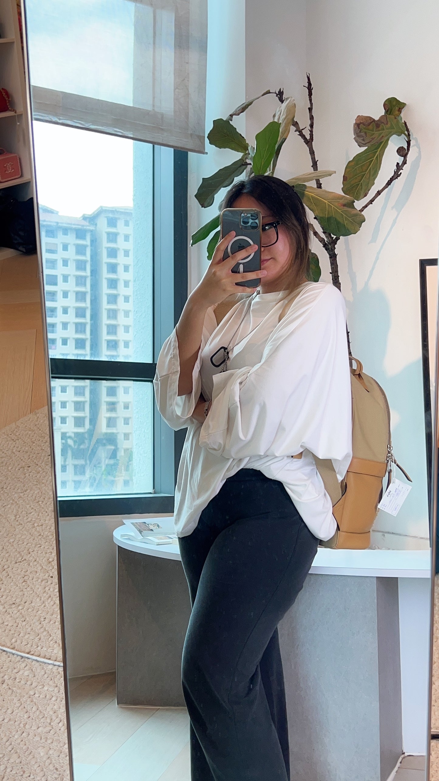 Loewe Beige Canvas Backpack