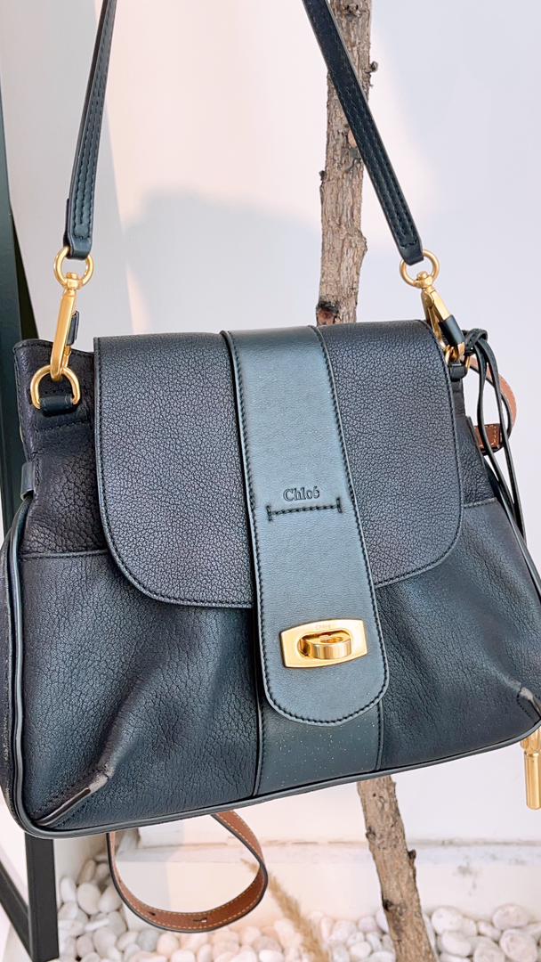 Chloe Dark Navy Small Calfskin Lexa