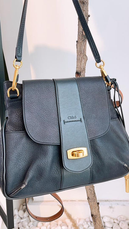 Chloe Dark Navy Small Calfskin Lexa