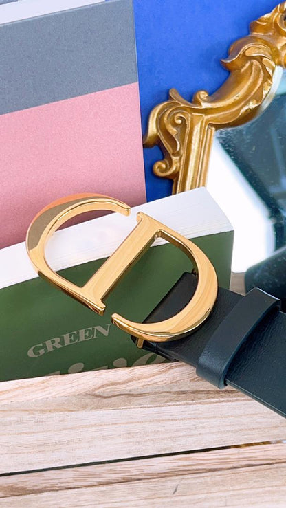 Dior CD Black Belt 80cm/3.5cm