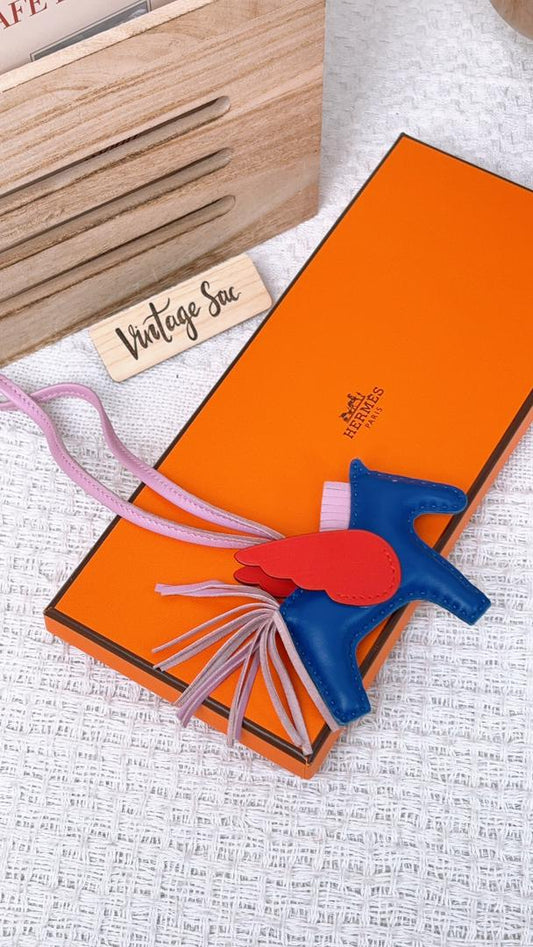 Hermes Bleu France / Mauve Sylvestre / Capucine Pegasus Rodeo PM