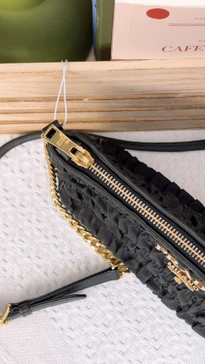 Prada Black Tessuto Gaufre Crossbody Bag