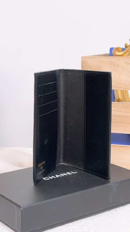 Chanel Black Calfskin Timeless Passport Holder