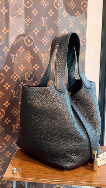 Hermes Bleu Nuit Picotin 18 (GHW)