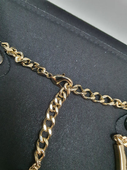 Chanel 22B Light Gold Quilted Carved Bijoux Choker