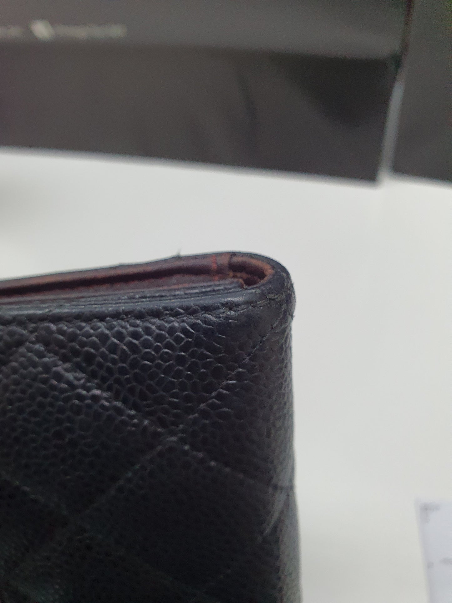 CC Black Caviar Trifold Long Wallet (GHW)