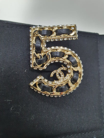 Chanel 5 Leather Chain CC Brooch