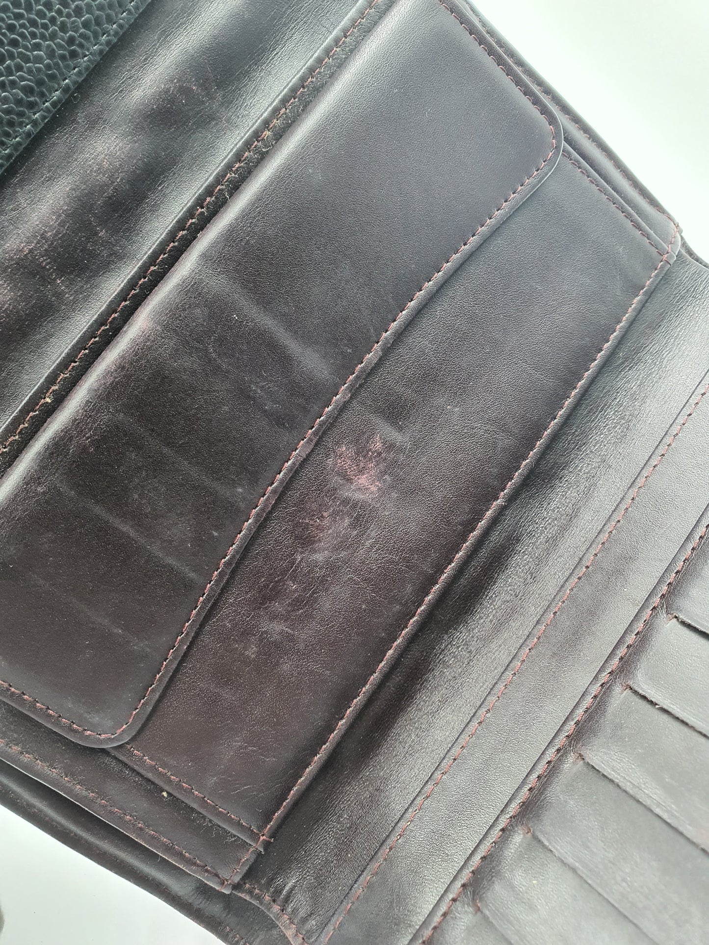 CC Black Caviar Trifold Long Wallet (GHW)
