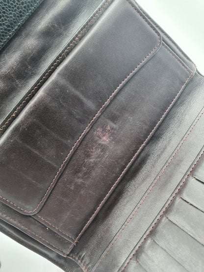 CC Black Caviar Trifold Long Wallet (GHW)