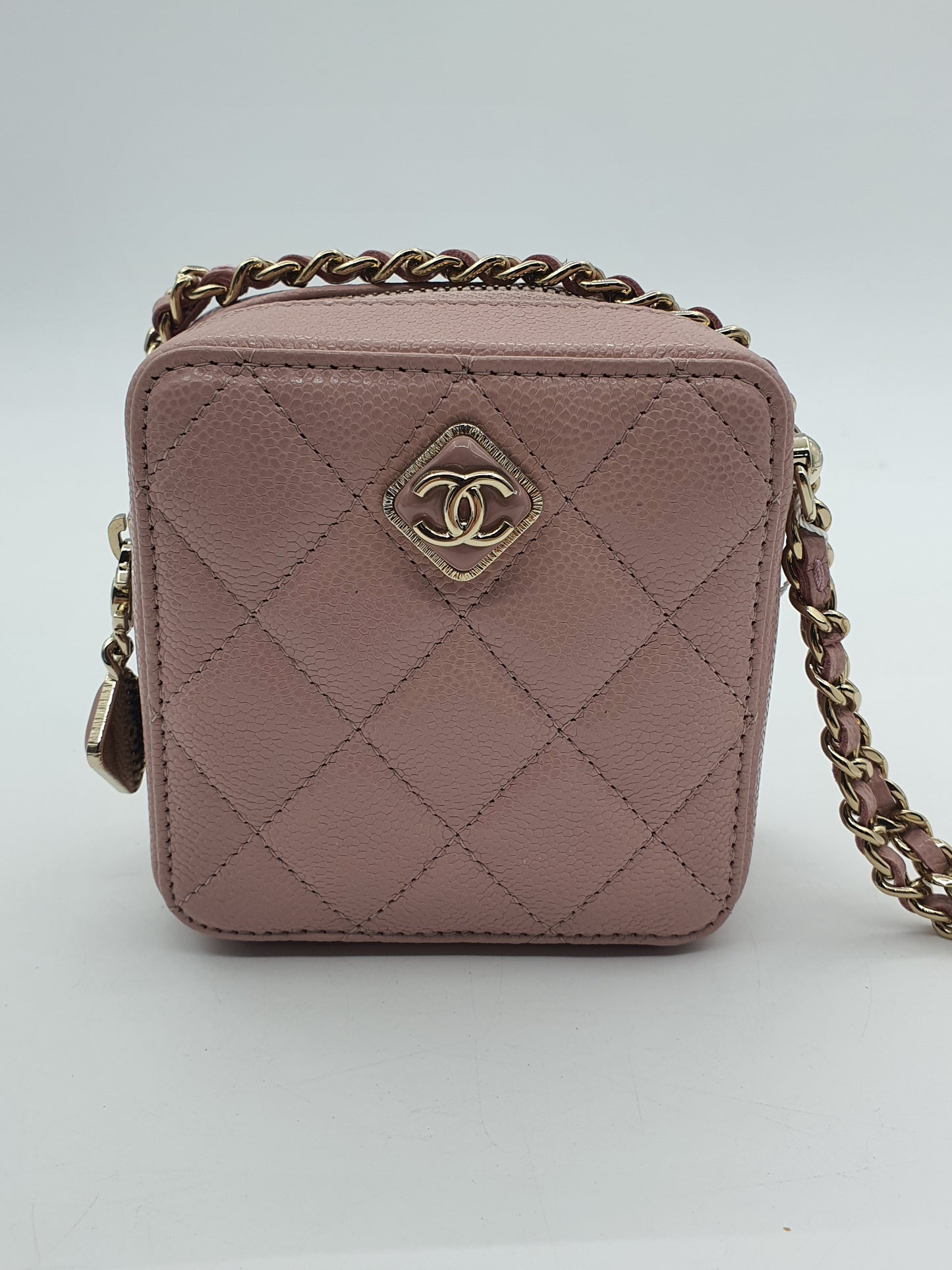 Chanel Pink Caviar Love Square Mini Bag (LGHW)