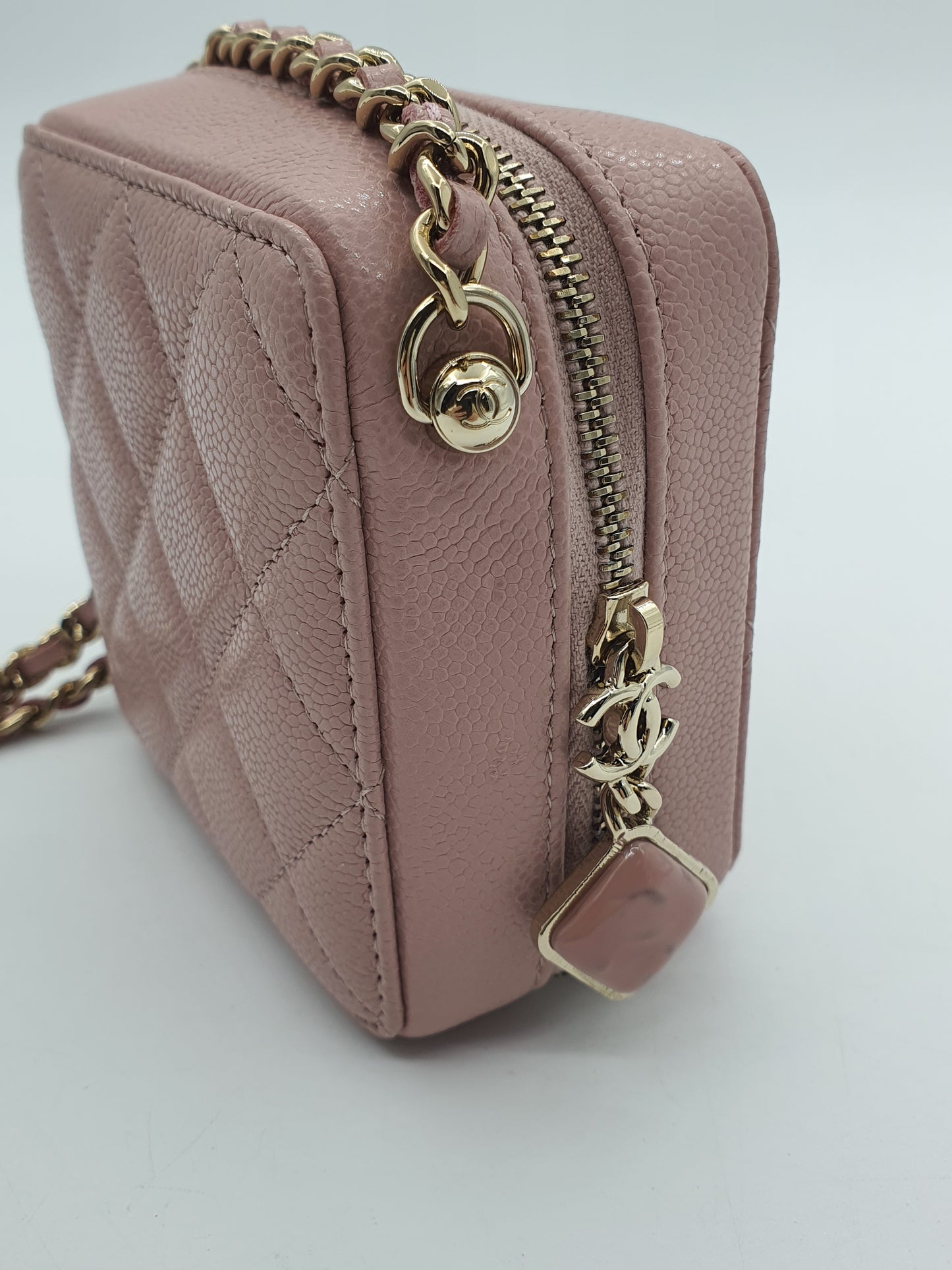 Chanel Pink Caviar Love Square Mini Bag (LGHW)
