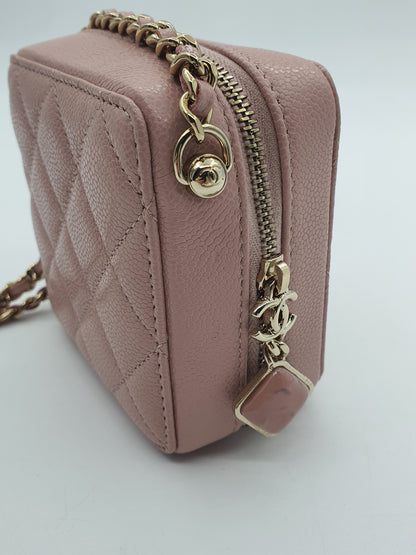 Chanel Pink Caviar Love Square Mini Bag (LGHW)