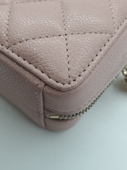 Chanel Pink Caviar Love Square Mini Bag (LGHW)