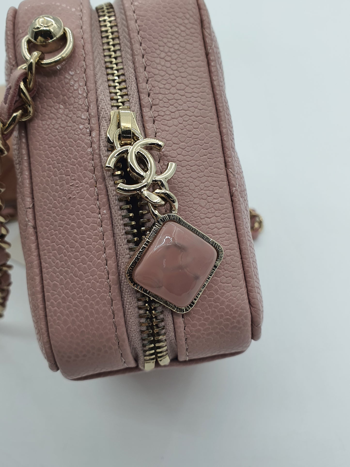 Chanel Pink Caviar Love Square Mini Bag (LGHW)