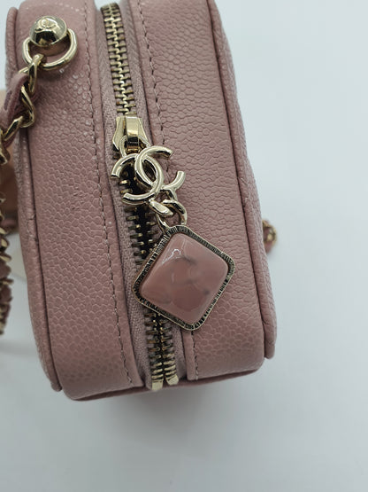 Chanel Pink Caviar Love Square Mini Bag (LGHW)