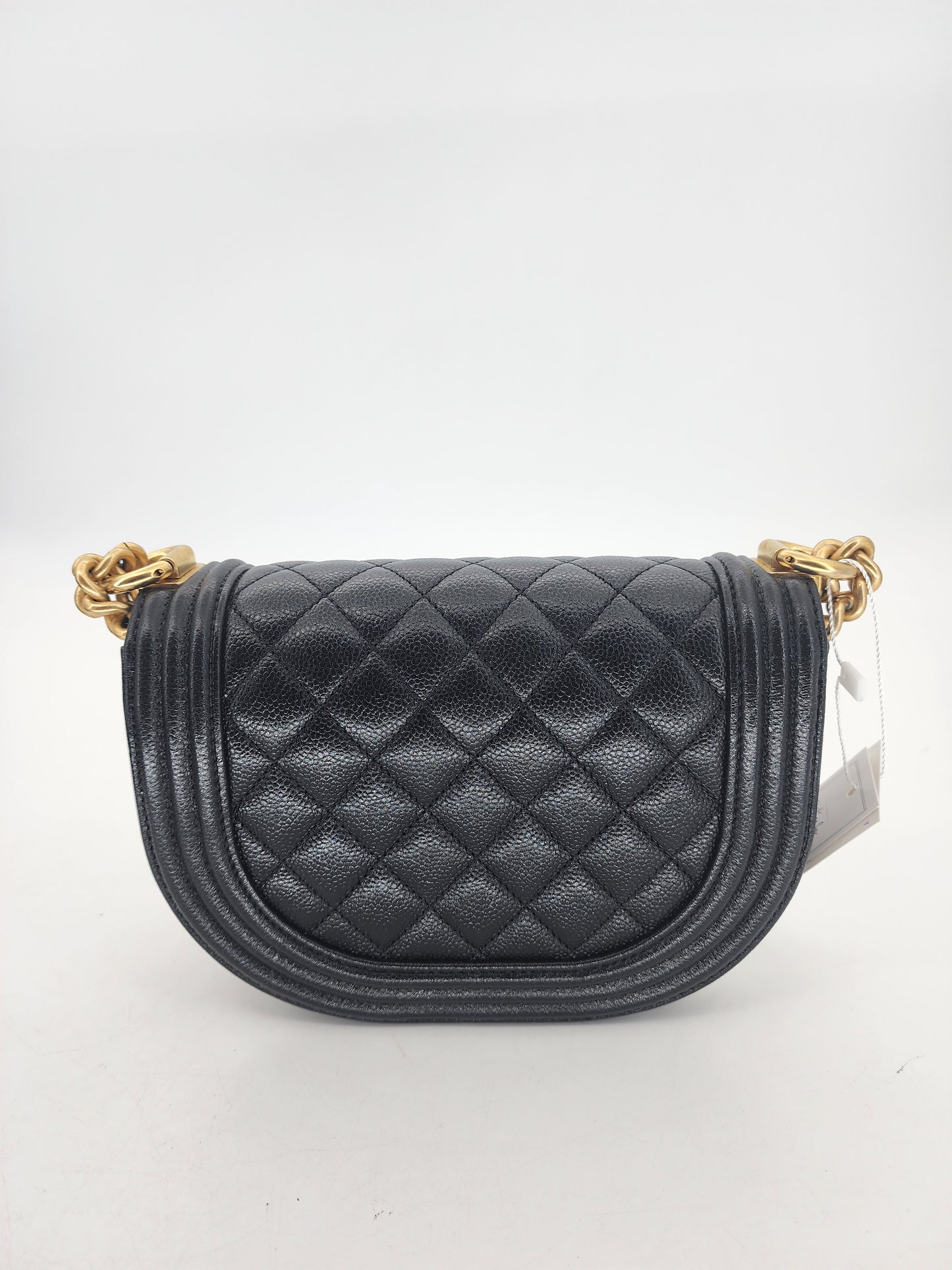 Chanel Black Caviar Small Curve Boy Flap Bag GHW