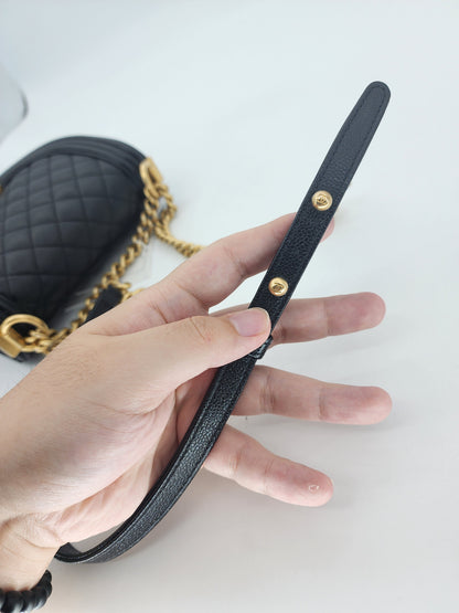 Chanel Black Caviar Small Curve Boy Flap Bag GHW