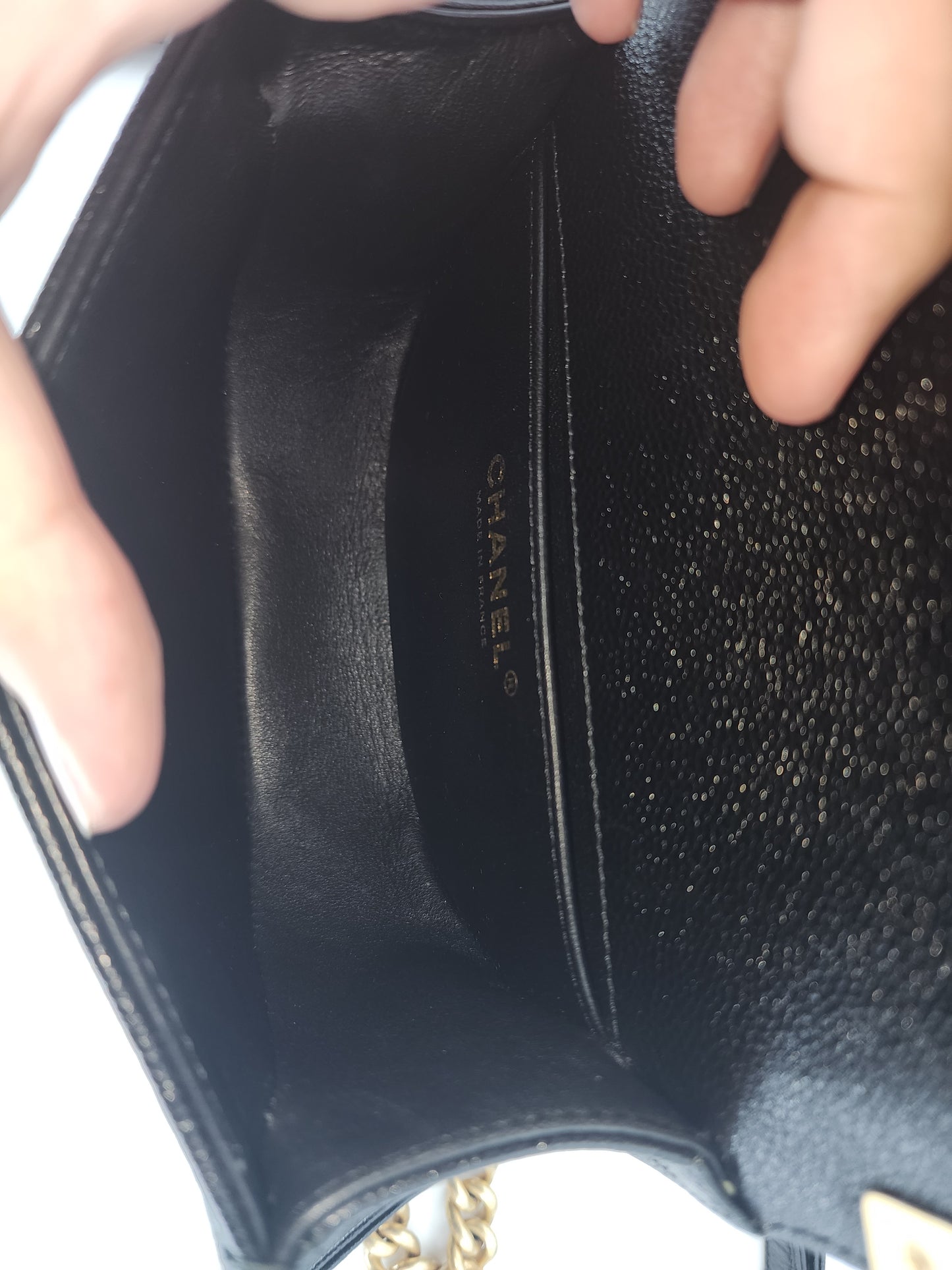 Chanel Black Caviar Small Curve Boy Flap Bag GHW