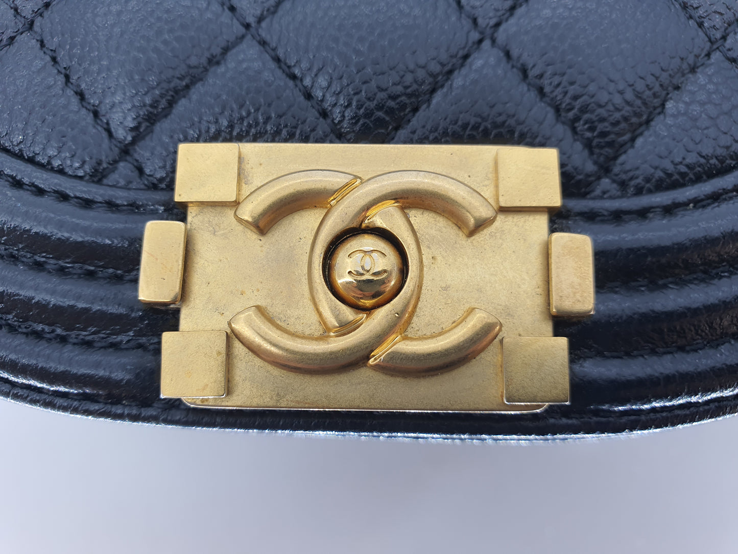 Chanel Black Caviar Small Curve Boy Flap Bag GHW