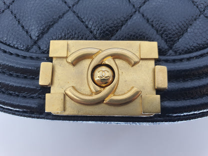 Chanel Black Caviar Small Curve Boy Flap Bag GHW