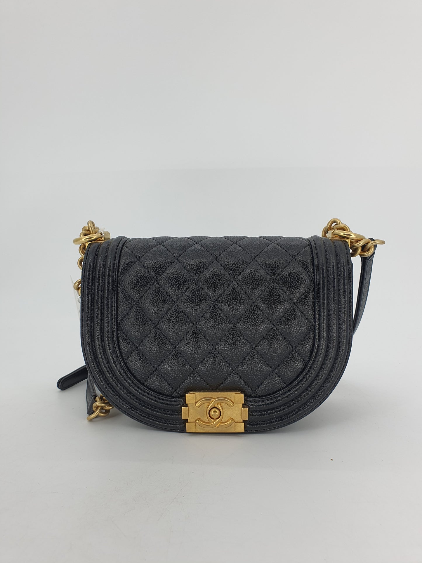 Chanel Black Caviar Small Curve Boy Flap Bag GHW