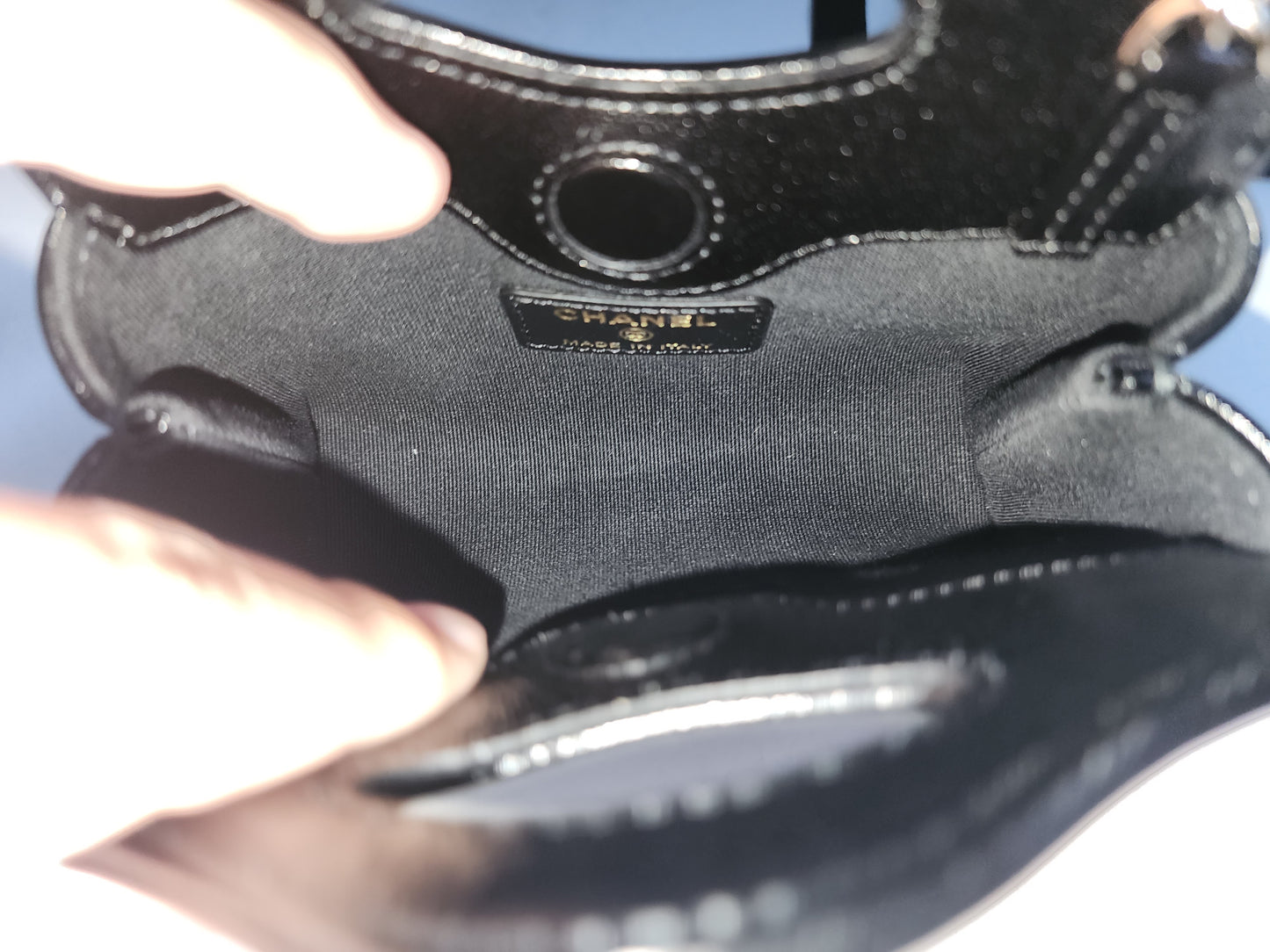 Chanel Black Glazed Calfskin Micro 31 Clutch on Chain LGHW