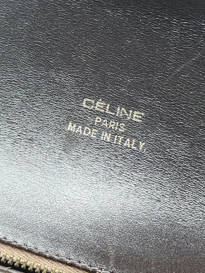 Celine Brown Macadam Canvas Vintage Horse Carriage Bag (GHW)