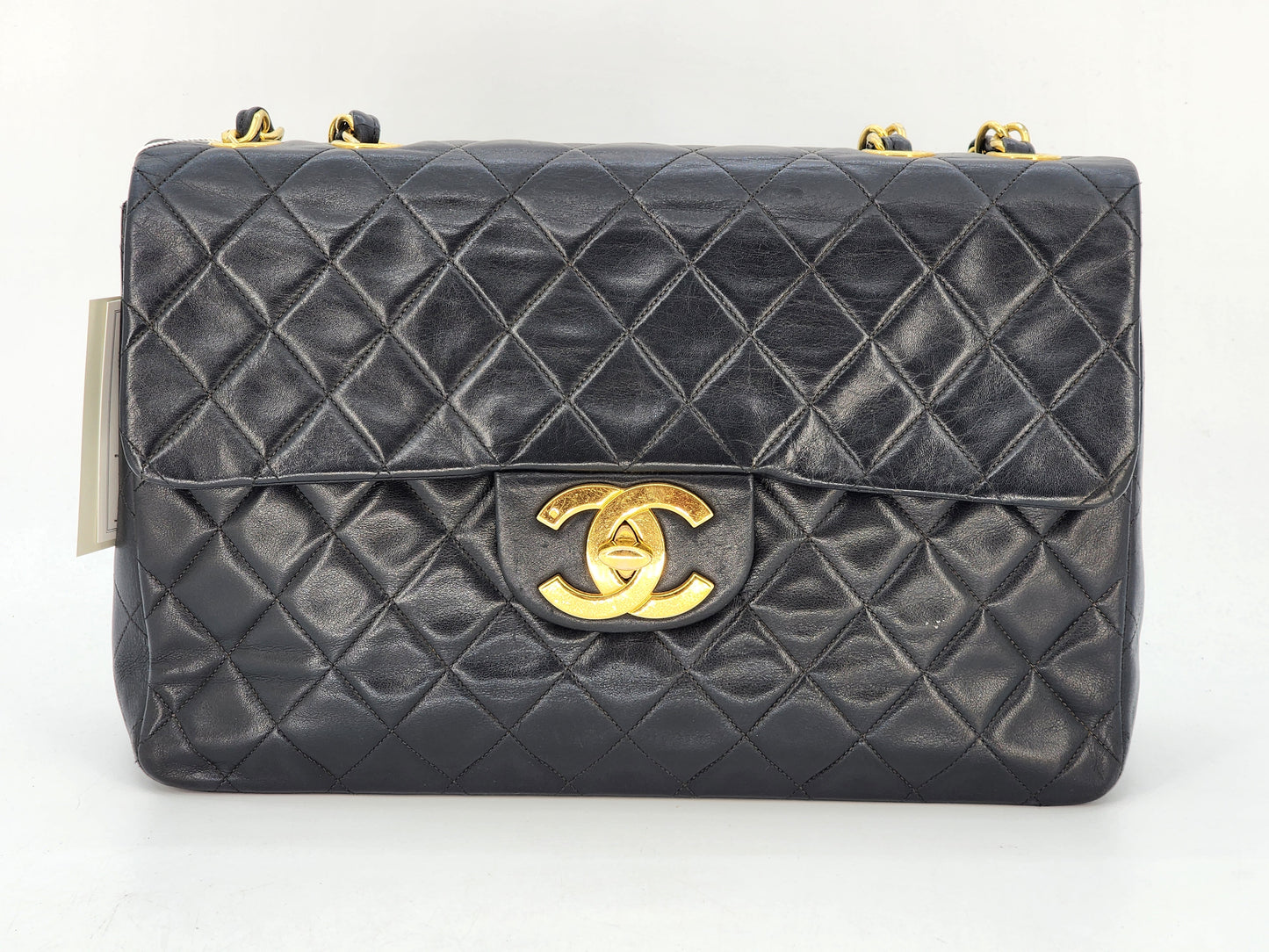 Chanel Black Lambskin Vintage Maxi CC Flap Bag GHW