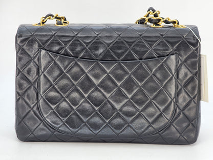 Chanel Black Lambskin Vintage Maxi CC Flap Bag GHW