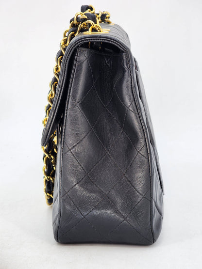Chanel Black Lambskin Vintage Maxi CC Flap Bag GHW