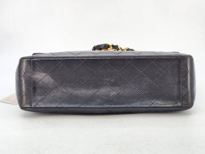 Chanel Black Lambskin Vintage Maxi CC Flap Bag GHW