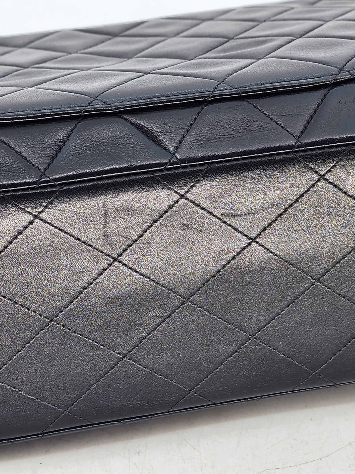 Chanel Black Lambskin Vintage Maxi CC Flap Bag GHW