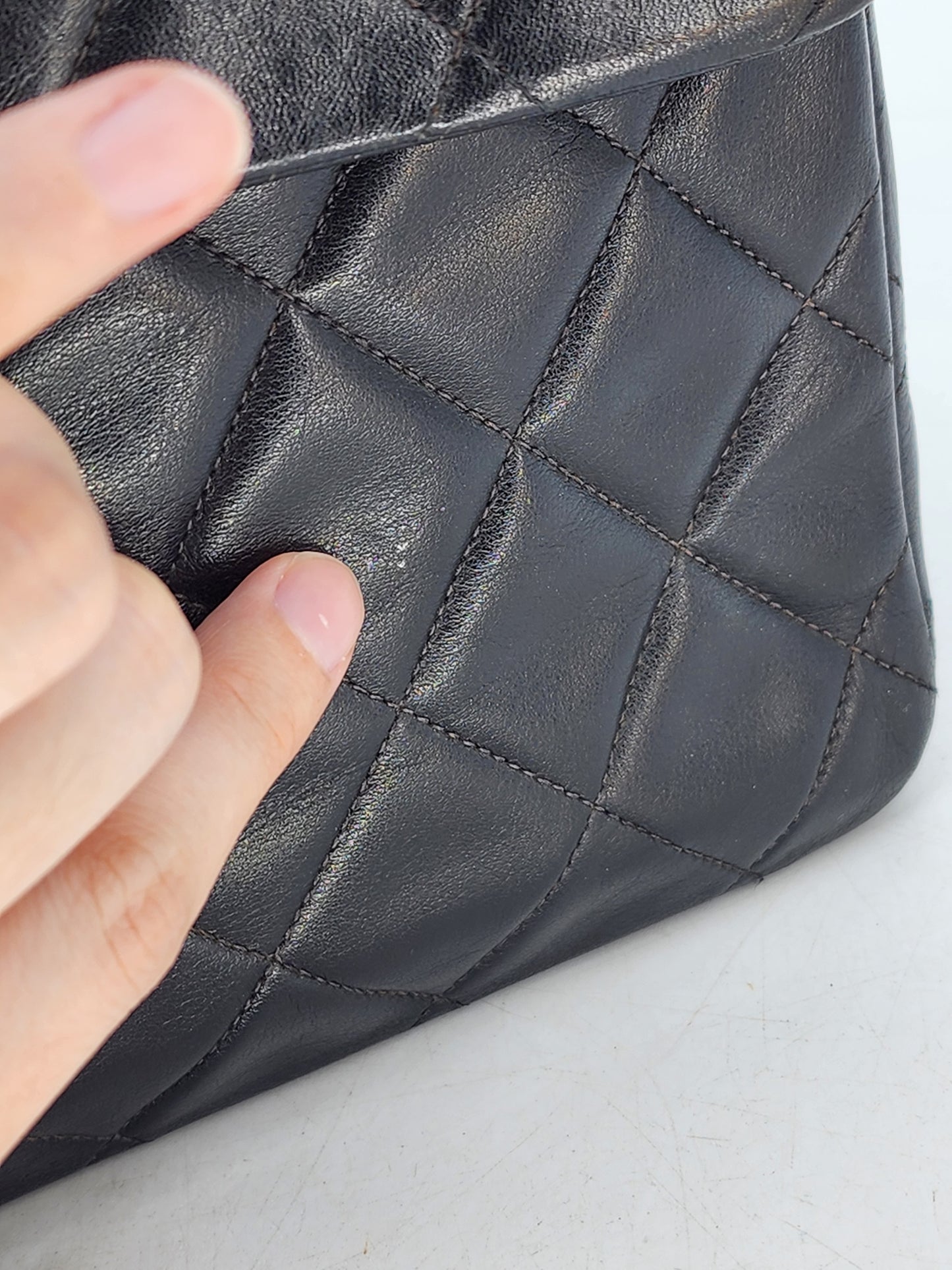 Chanel Black Lambskin Vintage Maxi CC Flap Bag GHW