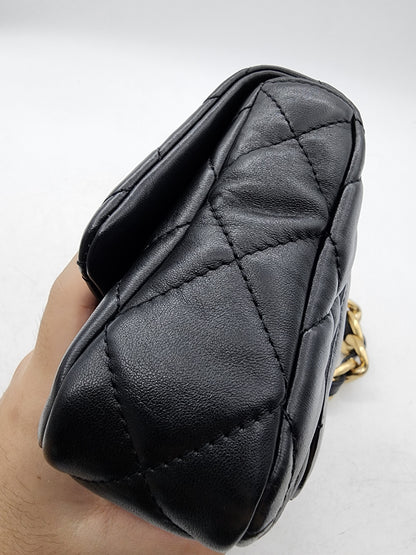 Chanel Black Lambskin 22S Chunky Chain 21cm Flap (GHW)