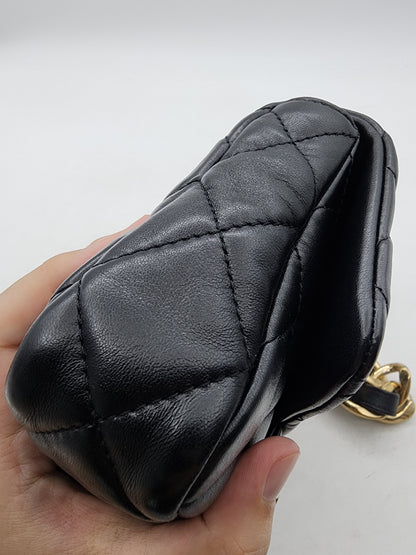 Chanel Black Lambskin 22S Chunky Chain 21cm Flap (GHW)