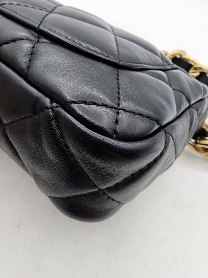 Chanel Black Lambskin 22S Chunky Chain 21cm Flap (GHW)