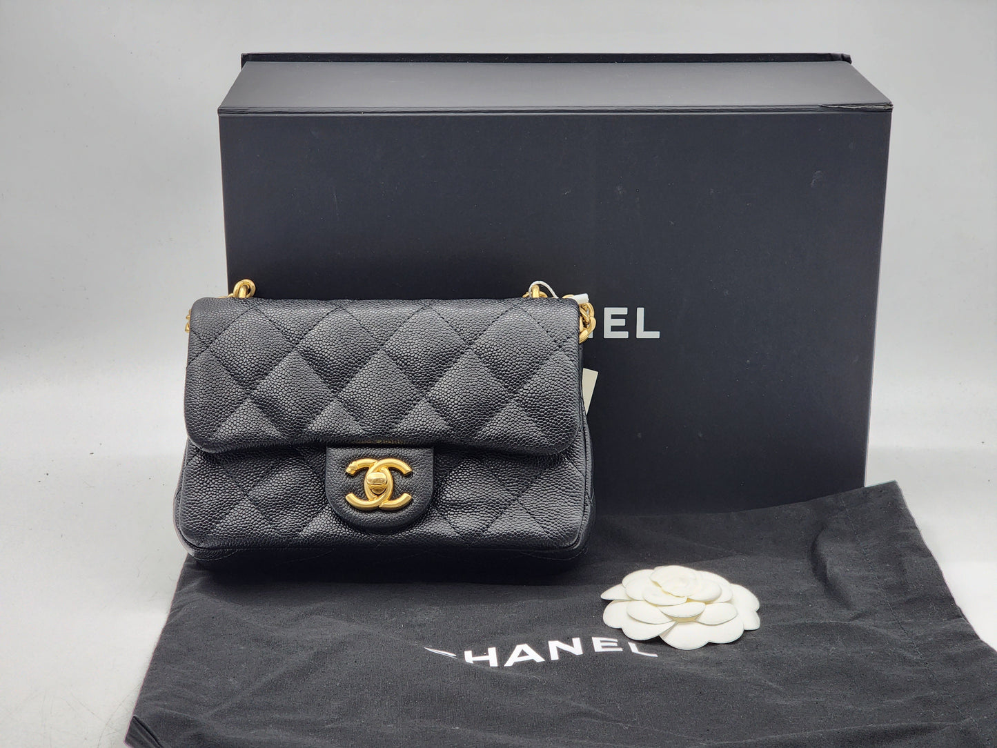 Chanel Black Caviar Mini Heart Crush Flap Bag
