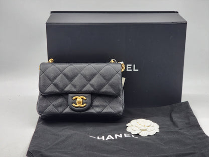Chanel Black Caviar Mini Heart Crush Flap Bag