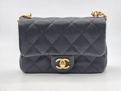 Chanel Black Caviar Mini Heart Crush Flap Bag