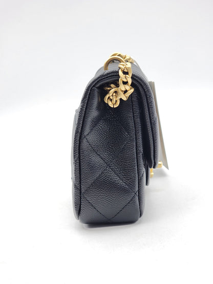 Chanel Black Caviar Mini Heart Crush Flap Bag